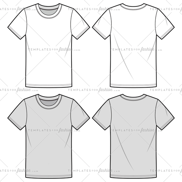 TEE fashion flat sketch template – Templates for Fashion