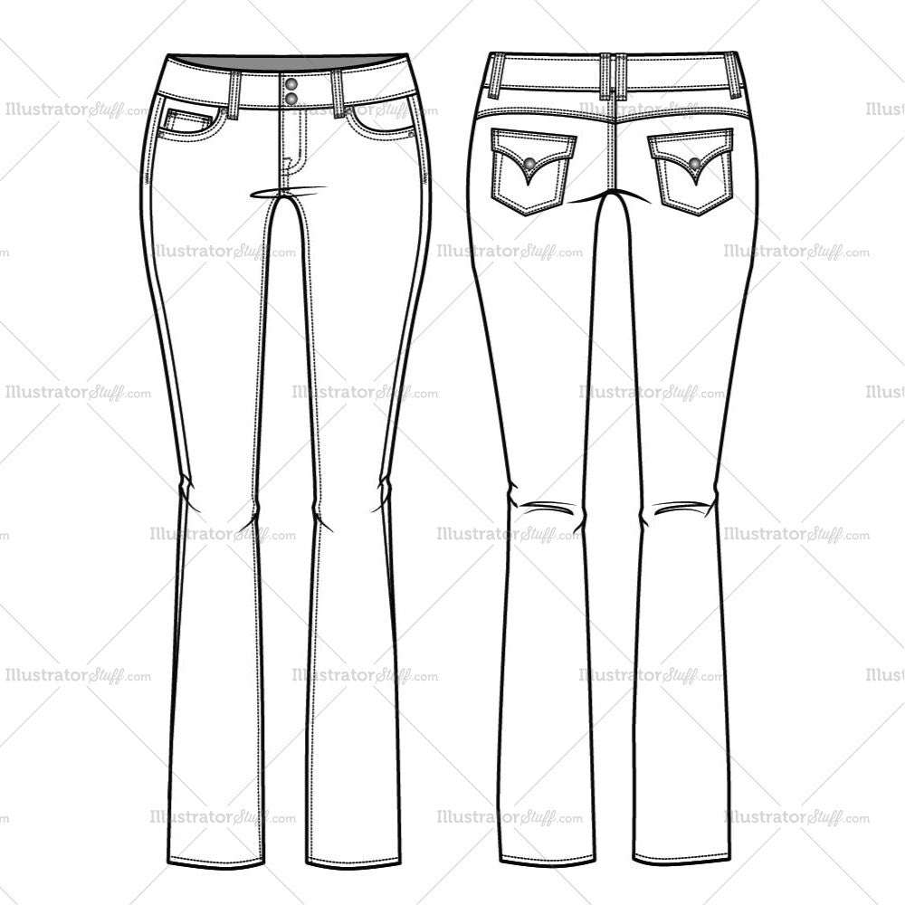 Low-rise Flare Leg Five Pocket Jean – Templates for Fashion