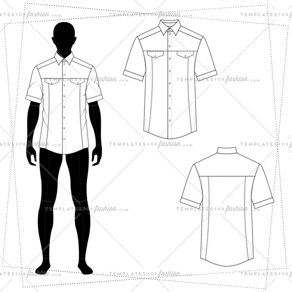 Men's short sleeve shirt – Templates for Fashion