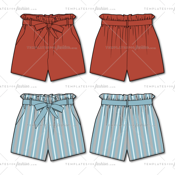 Women's Paper bag Shorts – Templates for Fashion