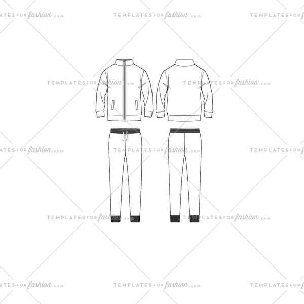 Sweat Suit Fashion Flat Template – Templates for Fashion