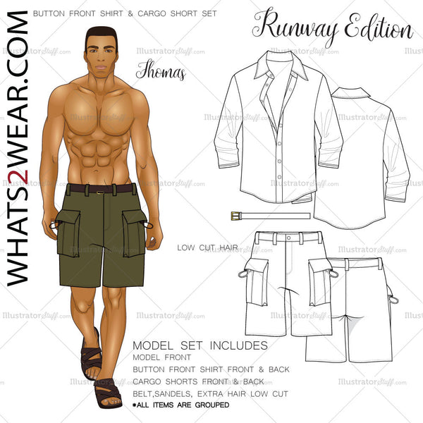 fashion design croquis template male