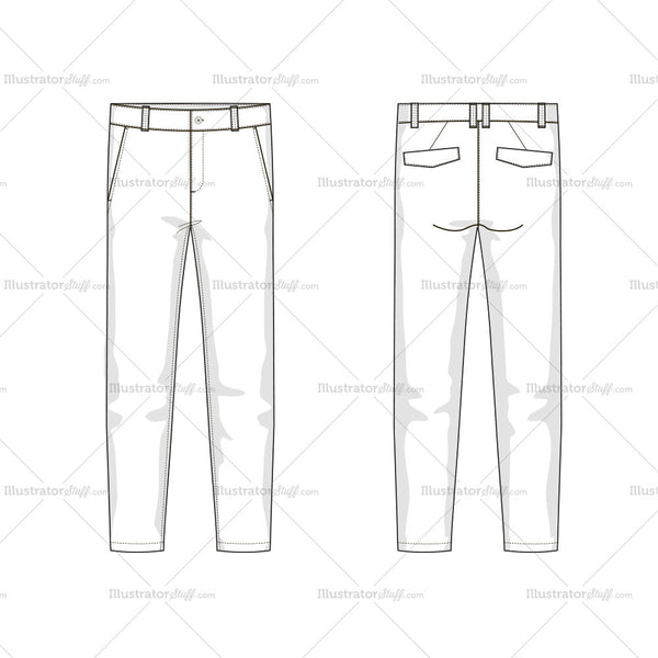 Men's Trousers Fashion Flat Template – Templates for Fashion