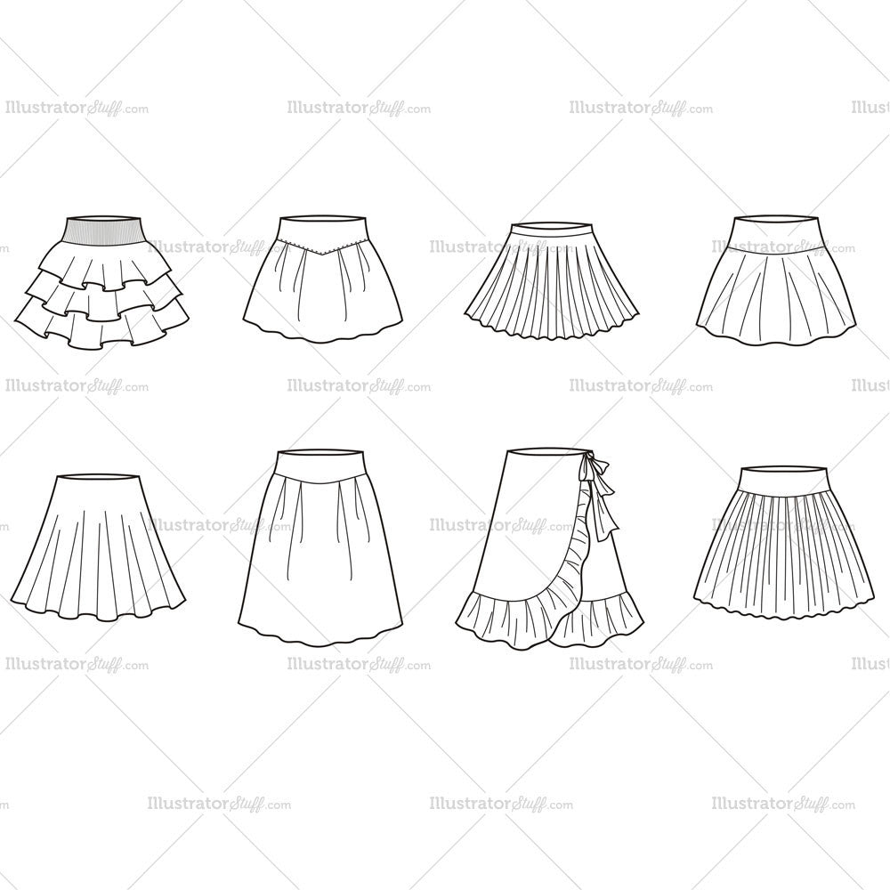 women-s-skirt-fashion-flat-template-templates-for-fashion