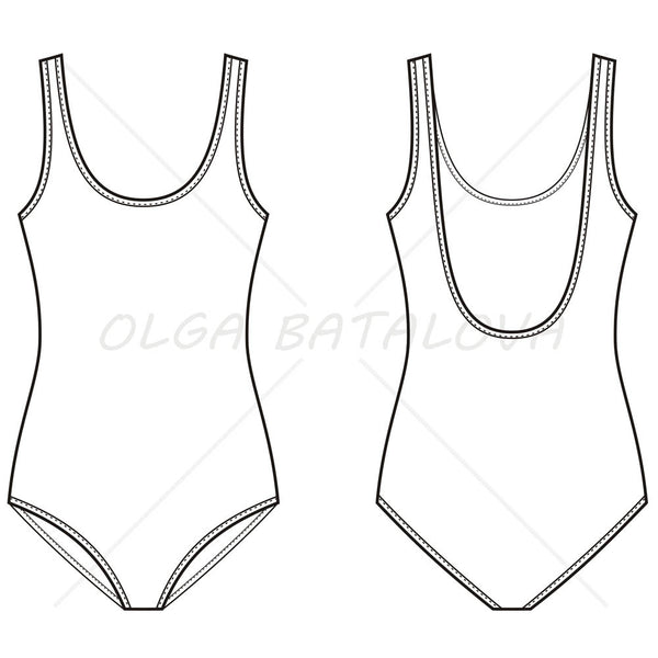 Swim Cover Up Flat Coloring Pages