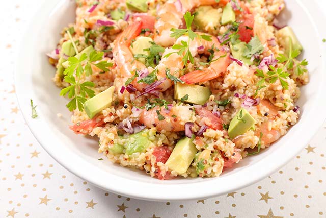 Avocado Shrimp Quinoa Bowls