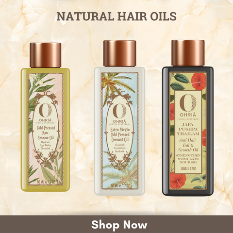 Ayurvedic Hair Oils made of raw cold pressed oils  by Ohria Ayurveda