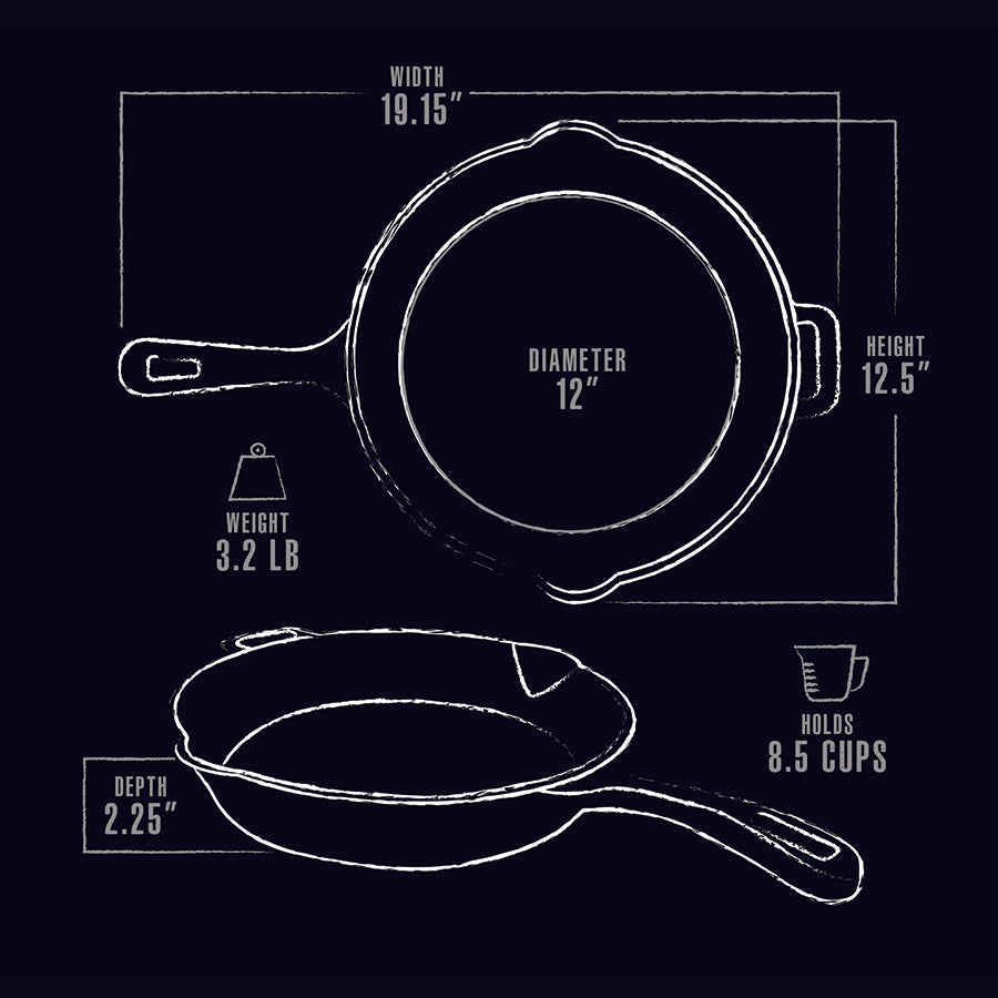 12 Cast Iron Skillet Kit