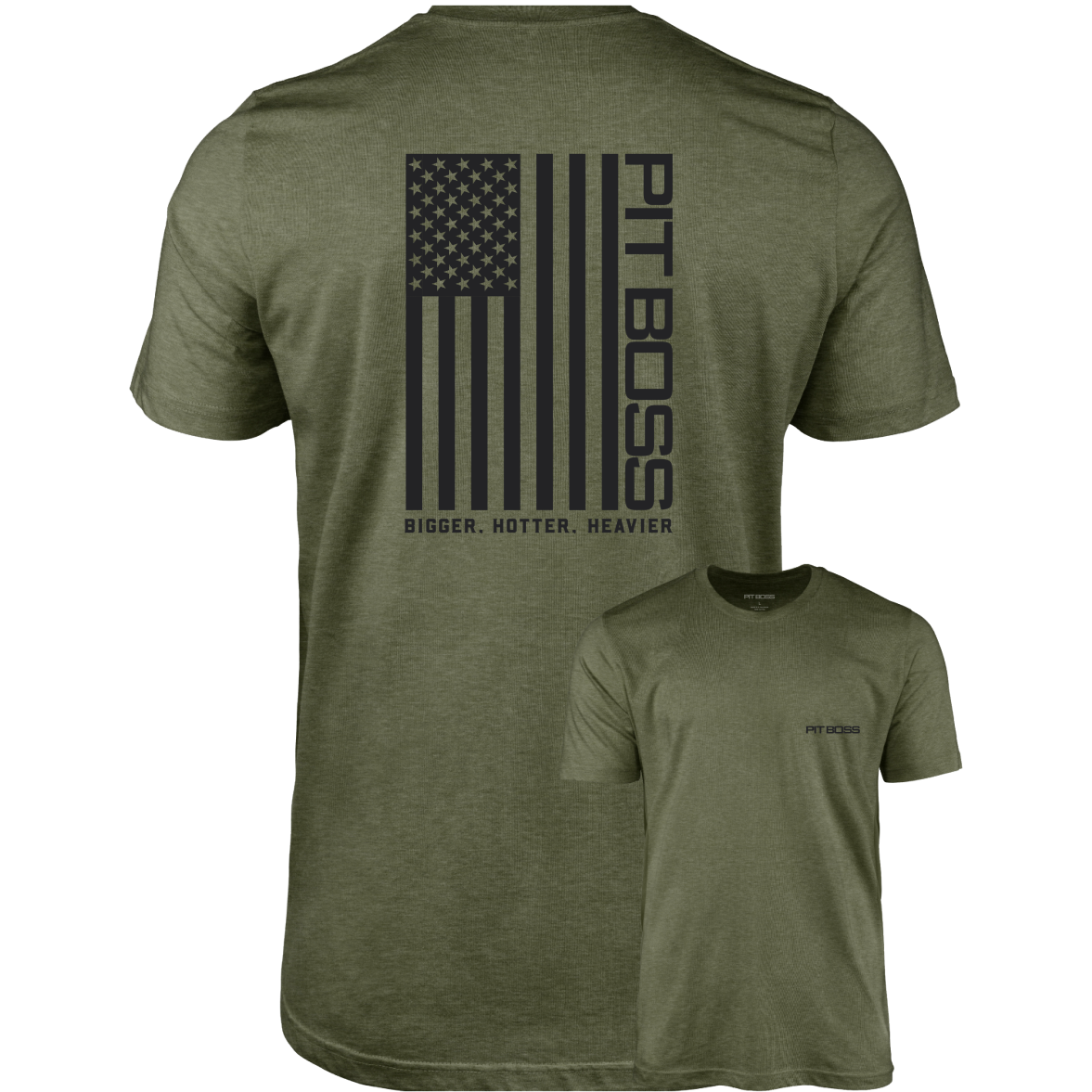 Pit Boss® Vertical Flag Men's T-Shirt - Military Heather Green