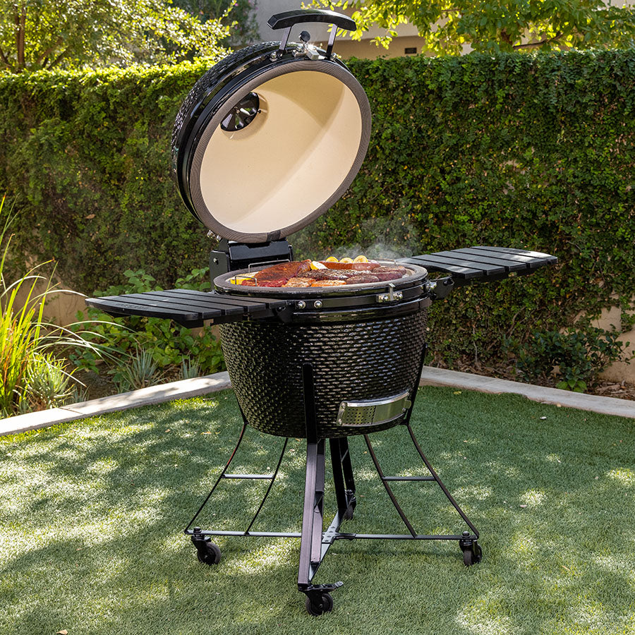 カマドバーベキューコンロ PIT BOSS KAMADO BBQ 【ブルー】 調理部分 