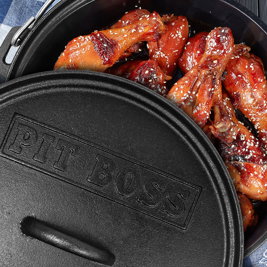 Pit Boss 14 Cast Iron Deep Skillet 2-Piece Set