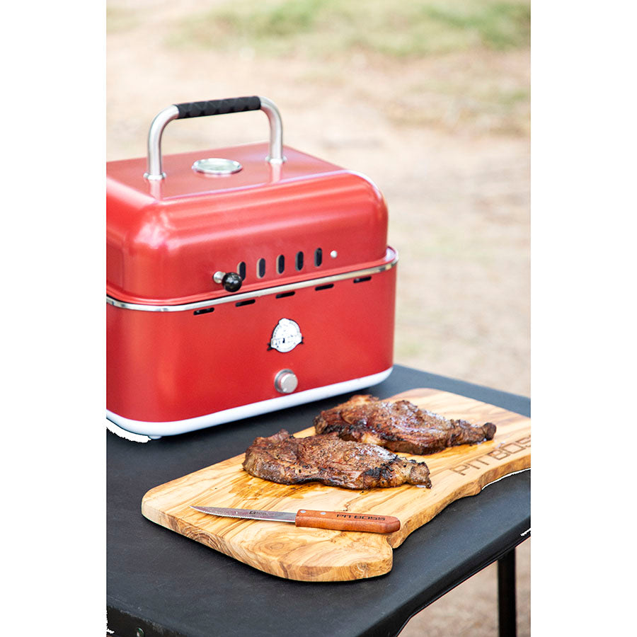 Pit Boss® Pit Stop, Portable Charcoal Grill w/ Cover and Bag - Red