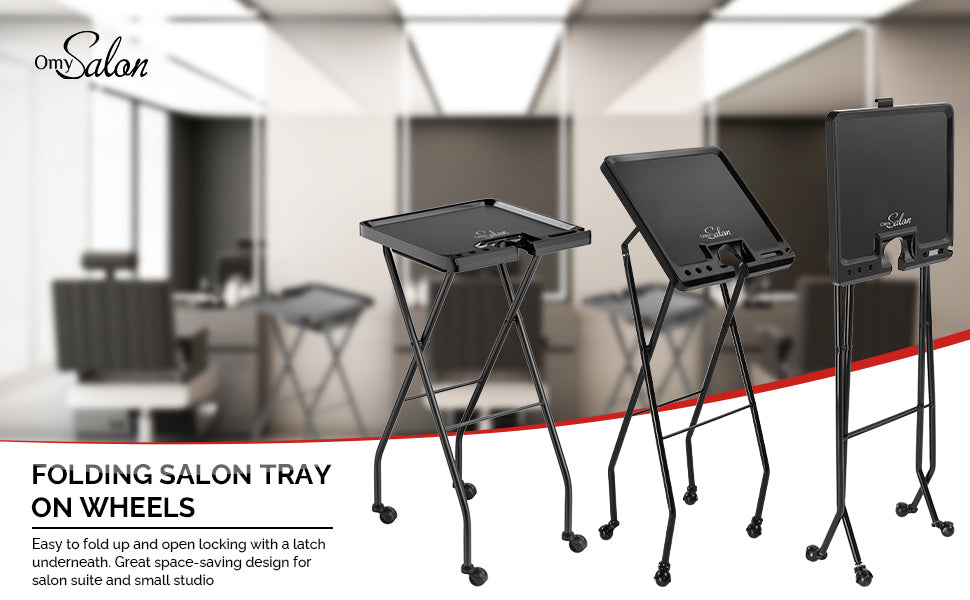 Folding Tray, Hair Color Station Salon Tray, Salon Cart Rolling