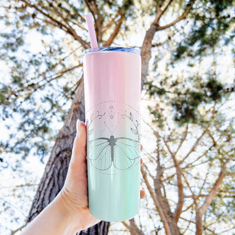 Black Veined White Butterfly Tumbler