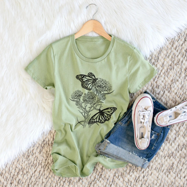 Monarchs and milkweed shirt