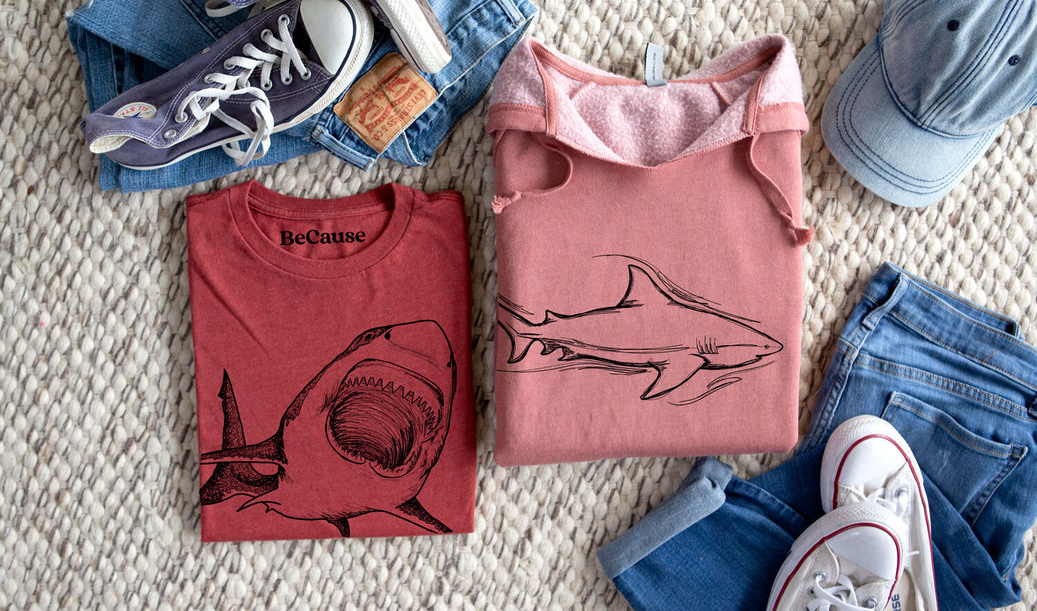 Sharks shirt and hoodie