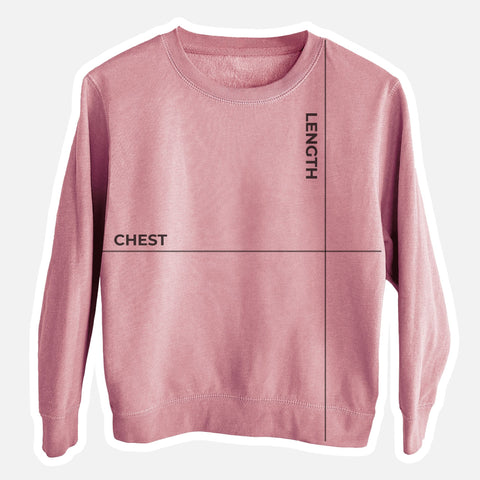 Detailed sizing guide for Youth Special Blend Crew Sweatshirt - BeCause Tees