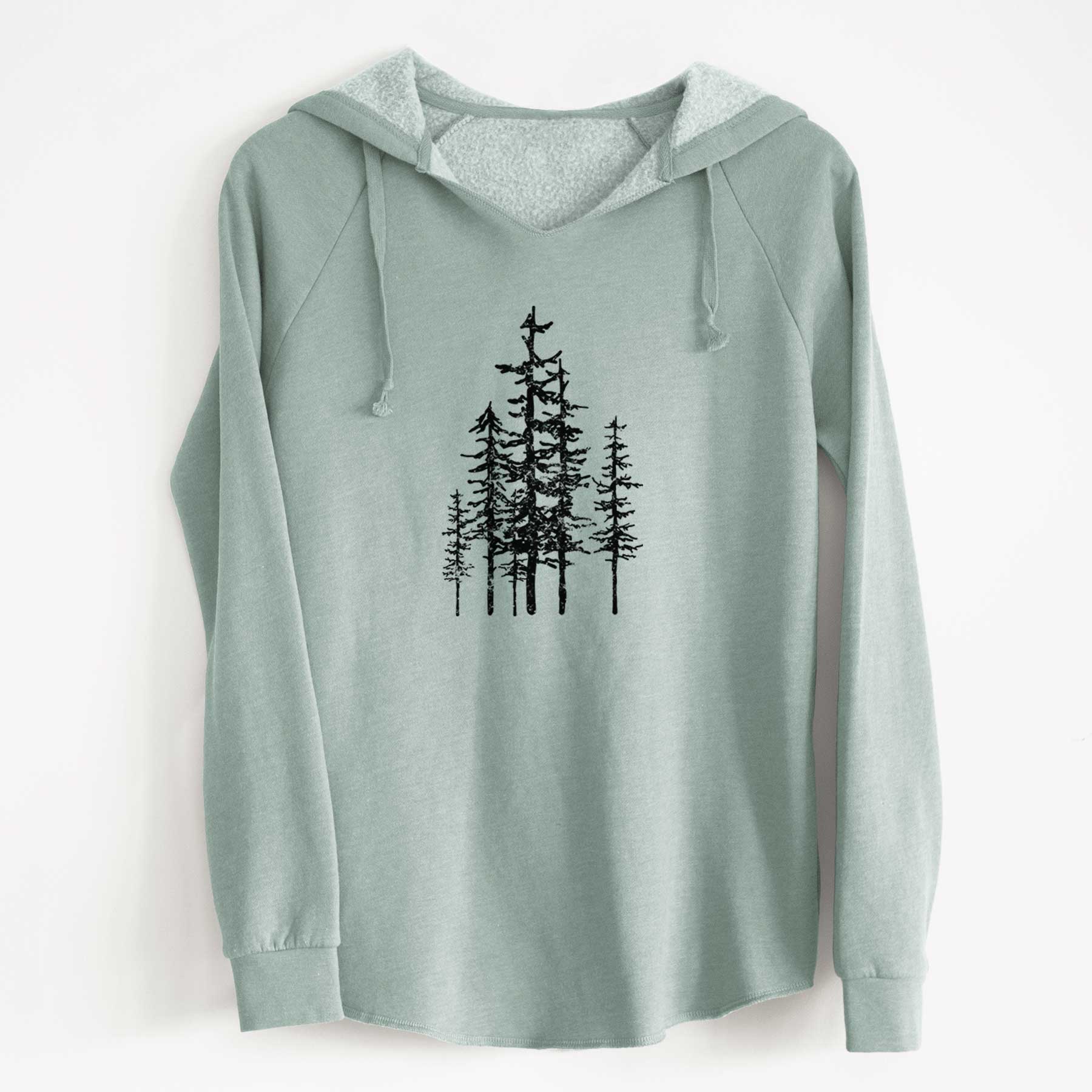 Skinny Pine Tree Hoodie for Men and Women Hiking Camping Shirts Pine Tree Sunset Michigan Hoodie Indigo Blue / XL