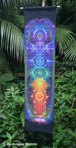 Long colourful chakra tapestry