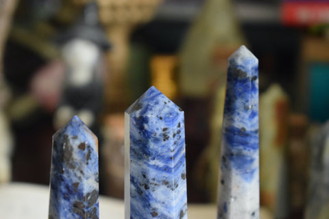 Sodalite crystal wand points