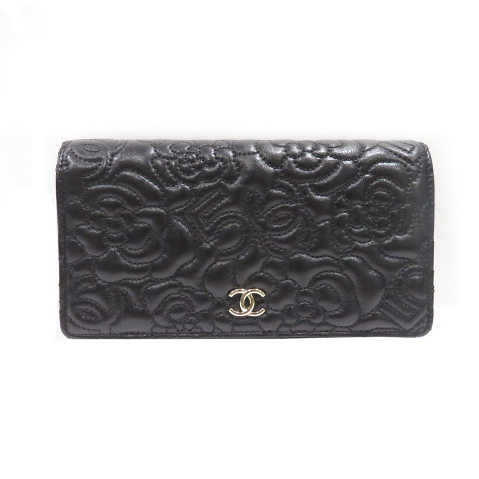 CHANEL (シャネル) カメリアナンバー５長財布 A70619 ブラック