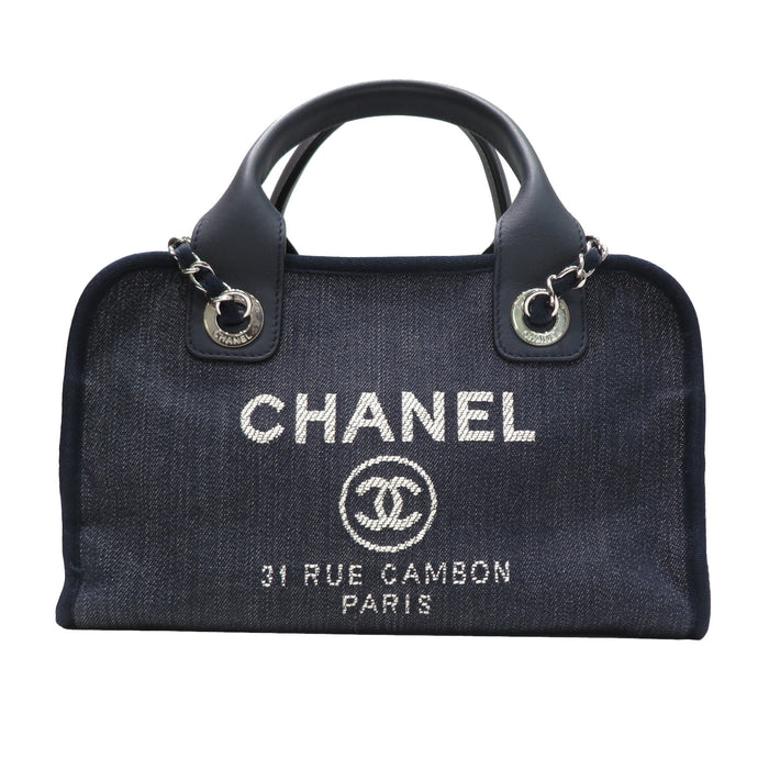 CHANEL (シャネル) ドーヴィルボーリングバッグ A92749 ネイビー/S金具