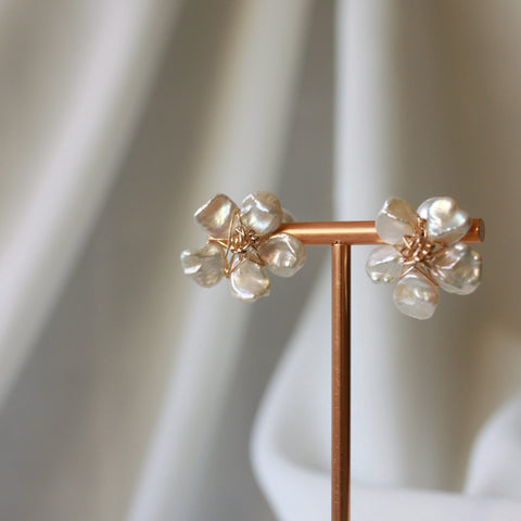 小經典 花型珍珠飾品耳環