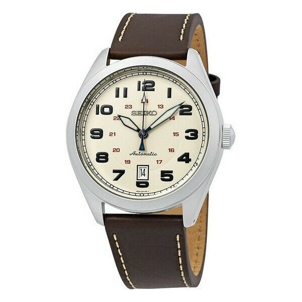 Seiko SRPC87K1 42mm Automatic Men's Watch Steel Leather Beige Dial | Watch  Sales Market