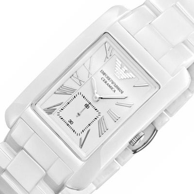 Emporio Armani AR1408 31mm Rectangle Square Men's Watch Ceramic Bracel |  Watch Sales Market