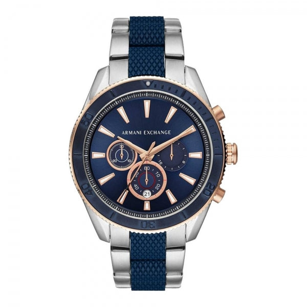 Armani Exchange AX1819 46mm Men's Watch Steel Bracelet Chrono Silver/B |  Watch Sales Market
