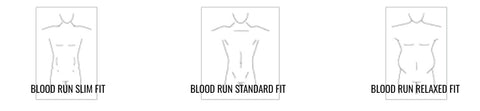 Blood Run T Shirt Size Chart