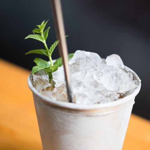 Coffee Julep cocktail on indoor bar
