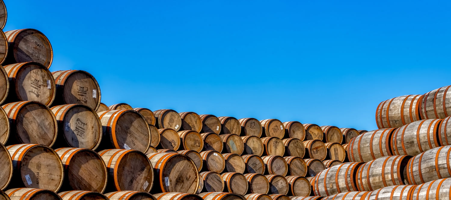 Casks at Speyside Cooperage near Craigellachie, Moray, Scotland