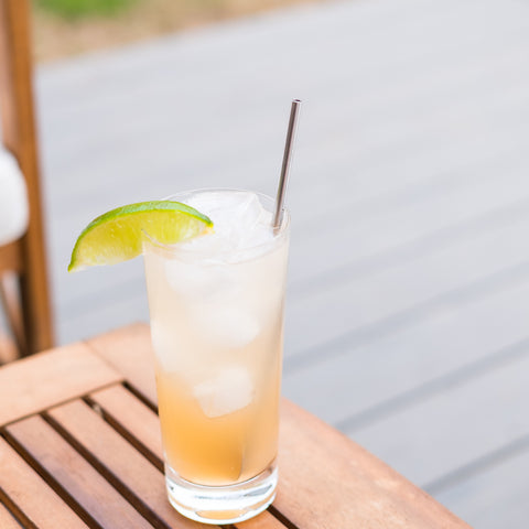 cocktail on outdoor table