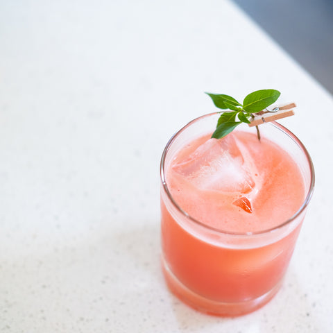 cocktail on white countertop