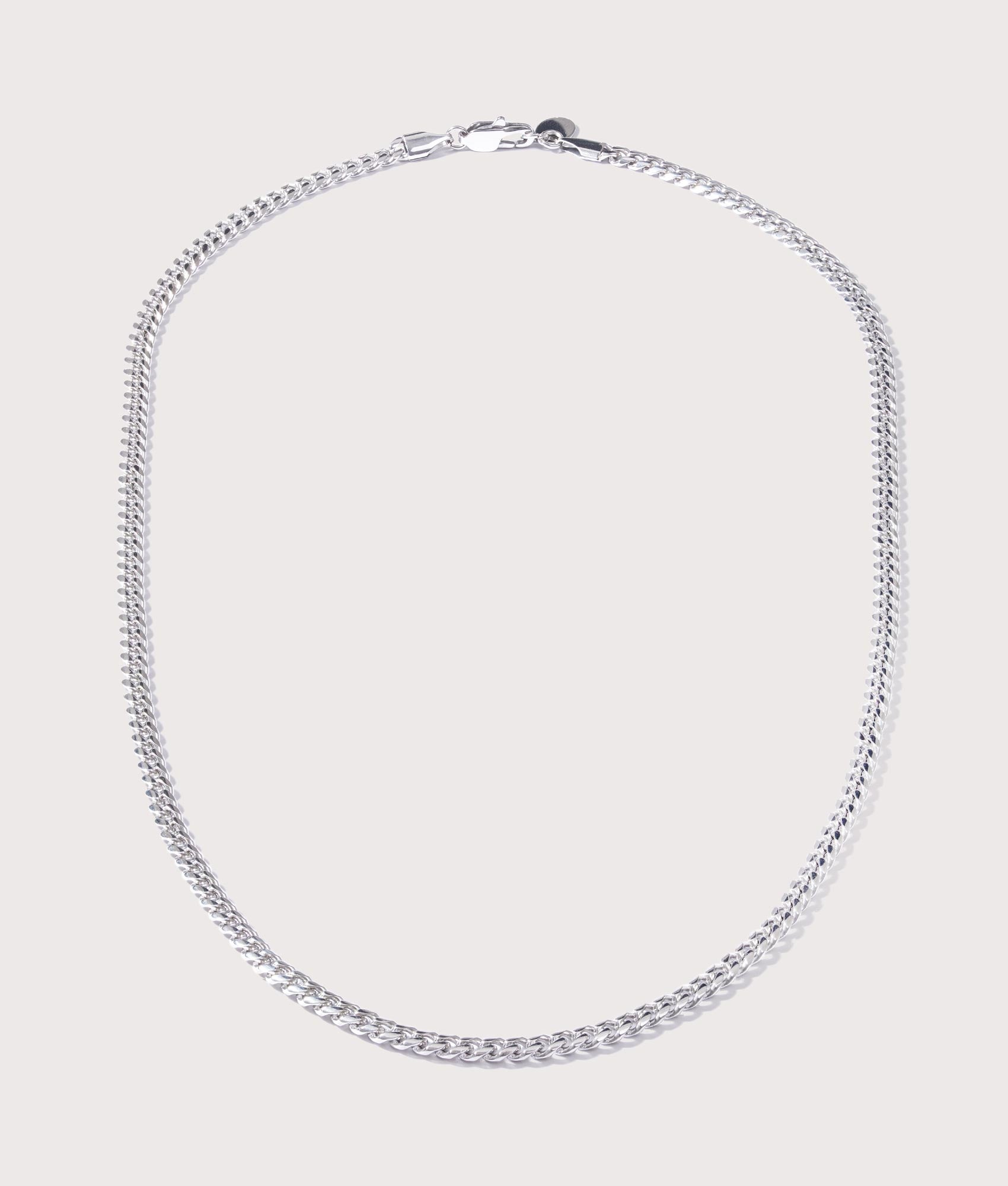 Mysterious Jeweller Mens 4mm Stainless Steel Cuban Link Chain 22" - Colour: Stainless Steel Sil