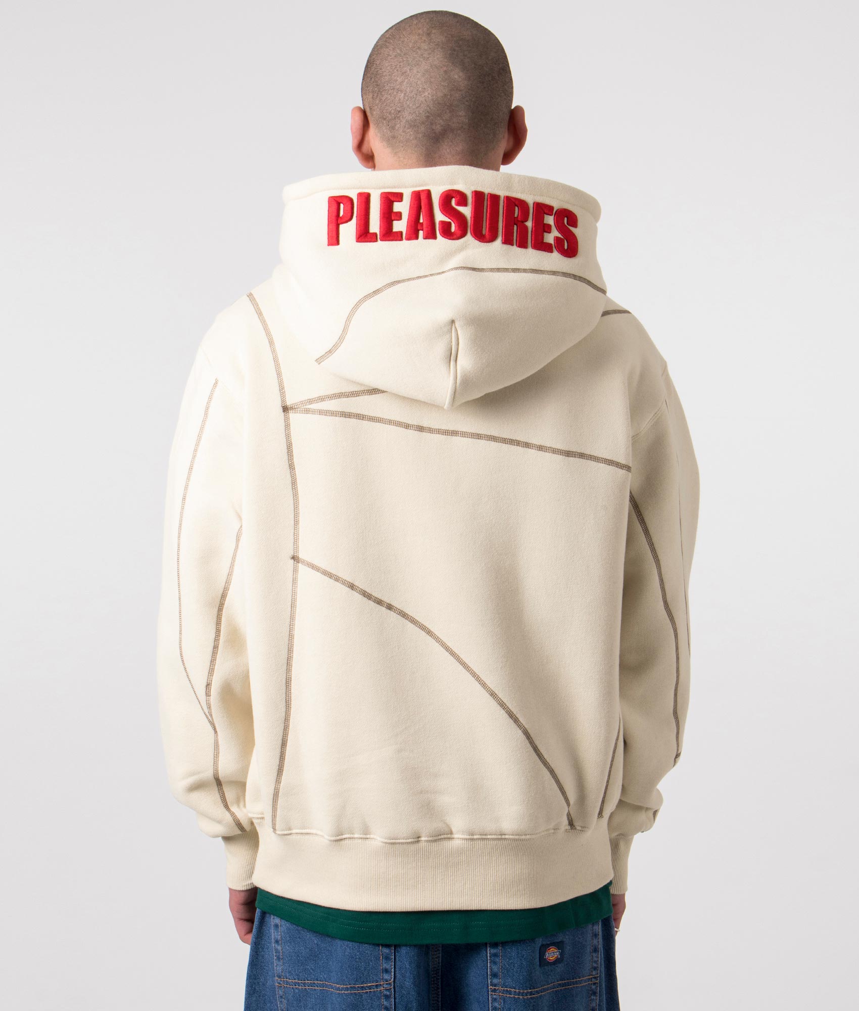 Pleasures Mens Relaxed Fit Vein Hoodie - Colour: Tan - Size: XL