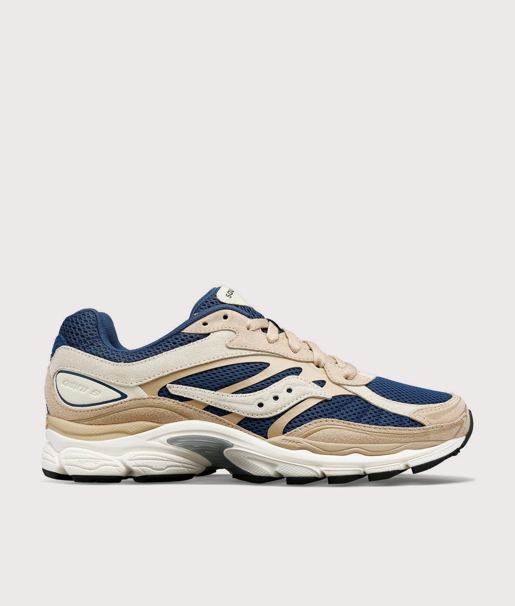 Saucony Mens Pro Grid Omni 9 Sneakers - Colour: 250 Beige/Blue - Size: 8