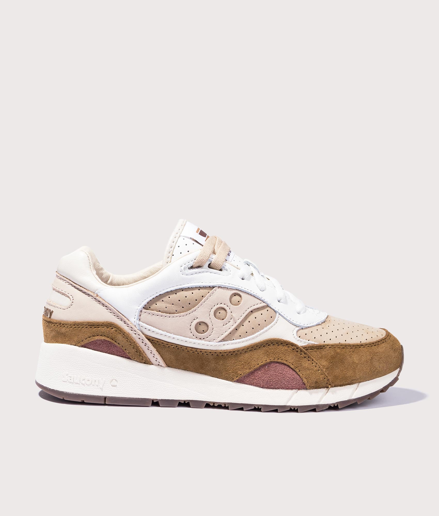 Saucony Mens Shadow 6000 Cappuccino Sneakers - Colour: 200 Brown/White - Size: 10