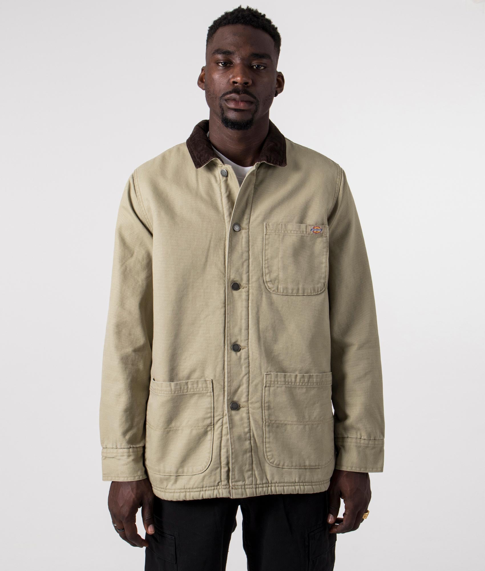 Dickies Mens Duck Canvas Chore Jacket - Colour: F021 Sw Desert Sand - Size: Large