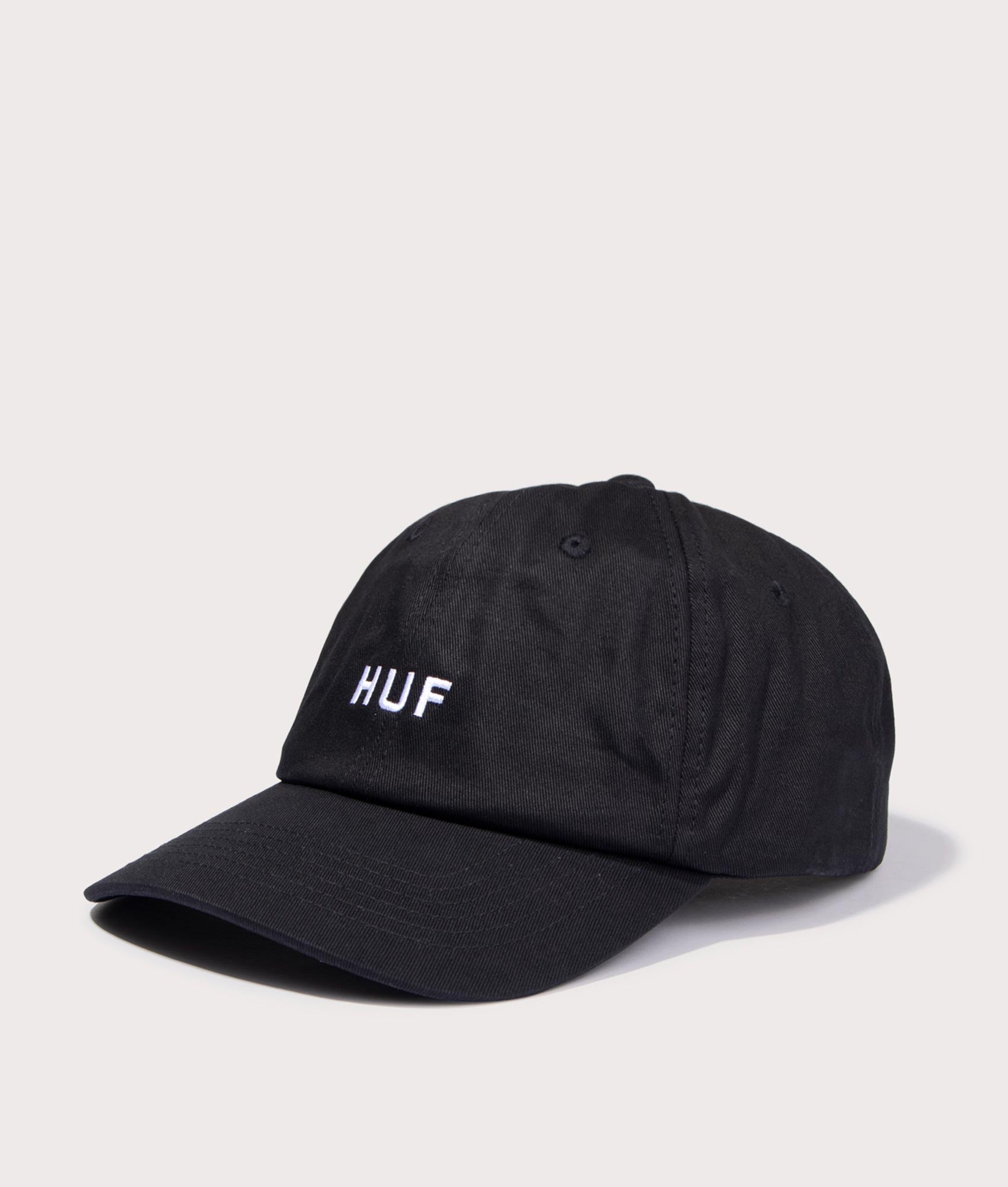 HUF Mens Set OG 6 Panel Curved Visor Cap - Colour: Black - Size: One Size