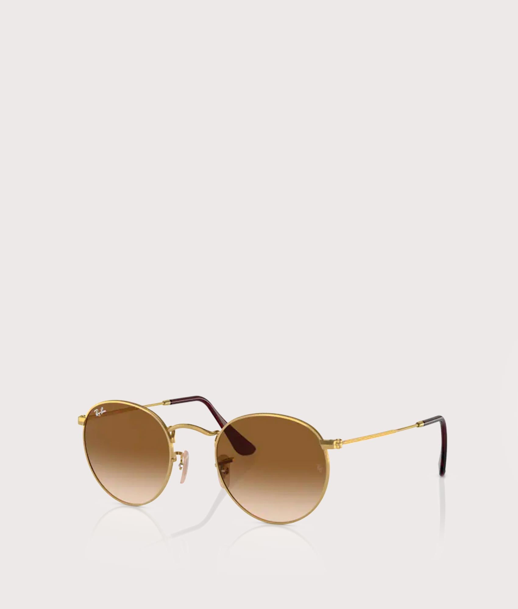 Ray-Ban Mens Round Metal Sunglasses - Colour: 001/51 Polished Gold-Brown Lens - Size: 50