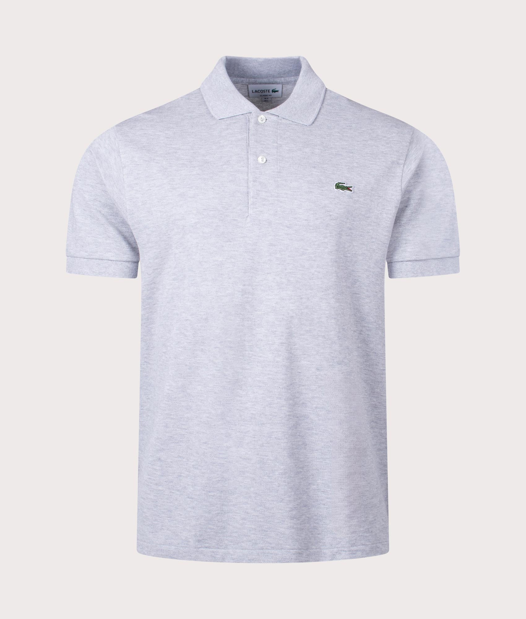 Lacoste Mens Croc Logo Marl Polo - Colour: CCA Silver Chine - Size: 5/L