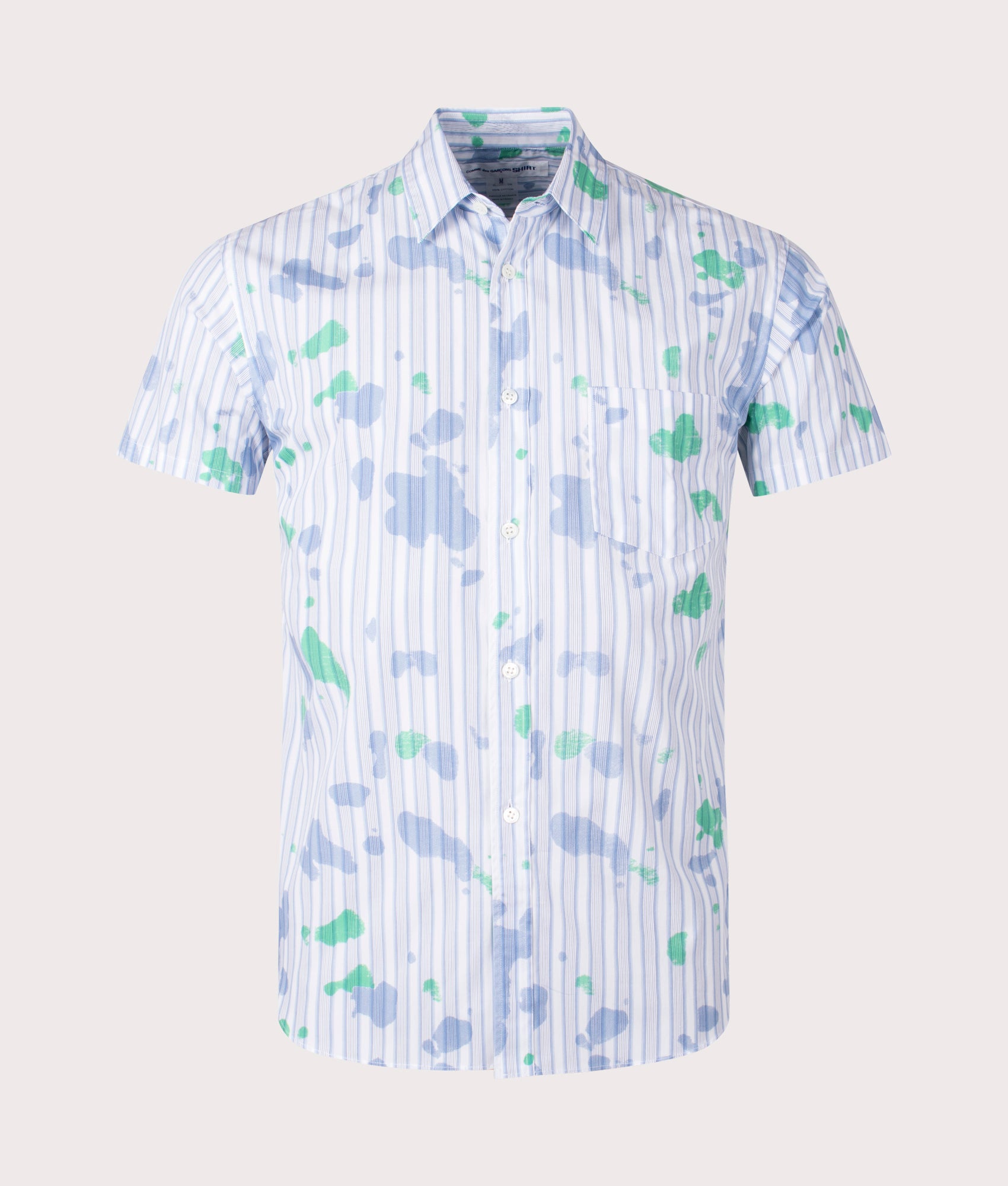 COMME des GARCONS SHIRT Mens Short Sleeve Stripe Print Shirt - Colour: 1 Stripe - Size: Medium