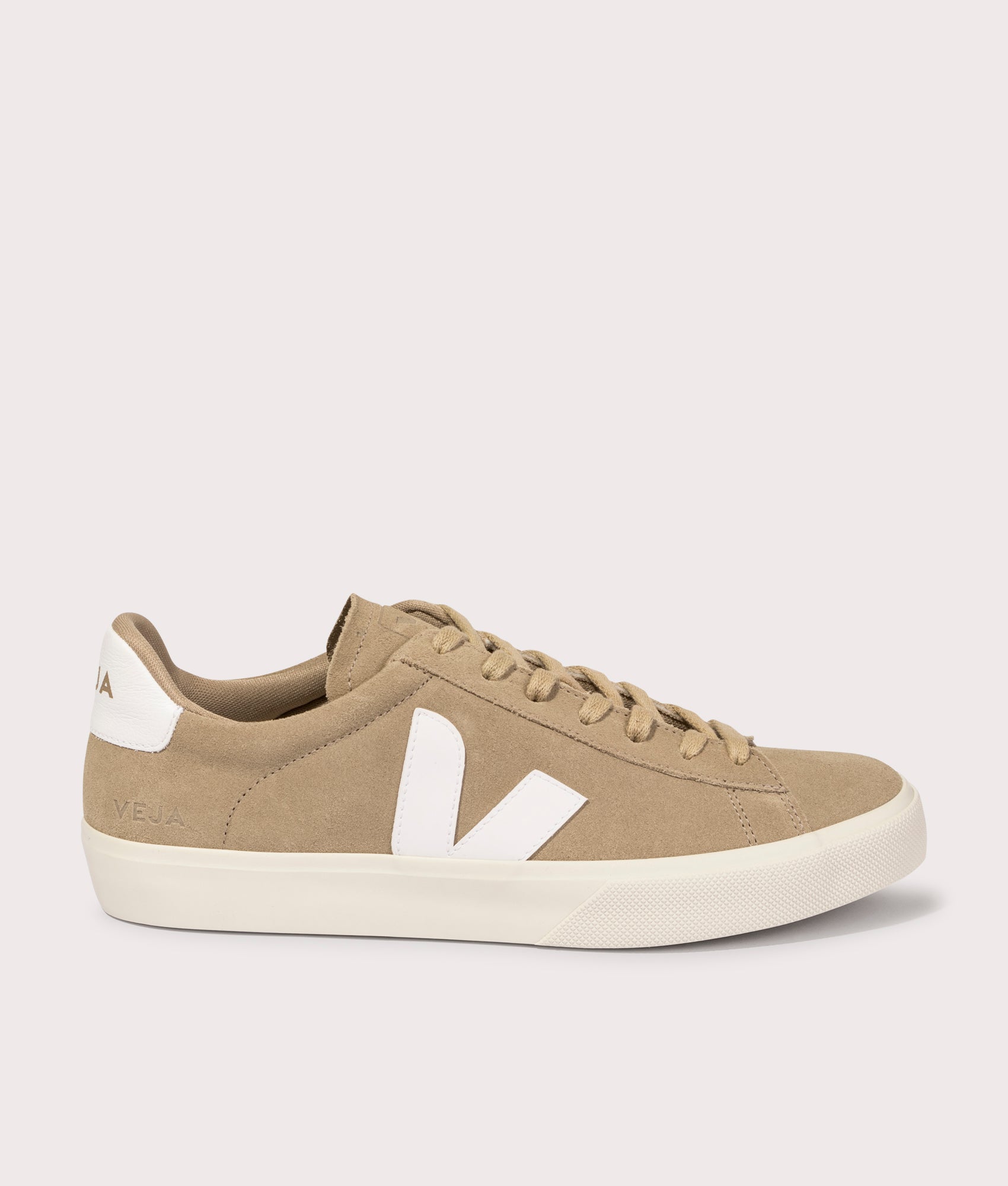 VEJA Mens Campo Suede Trainers - Colour: Dune White - Size: 41