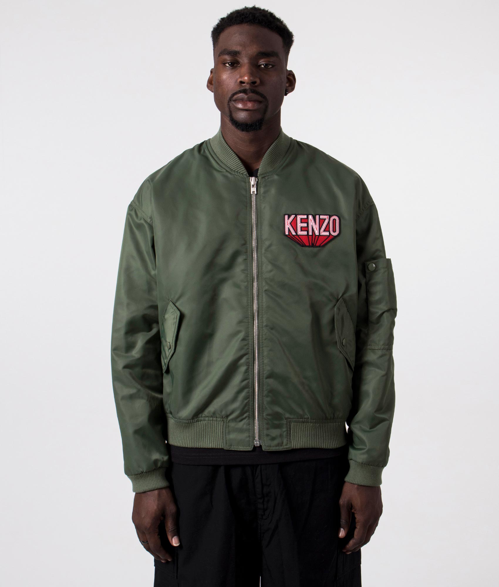 KENZO Mens KENZO 3D Flight Bomber Jacket - Colour: 51 Dark Khaki - Size: Large