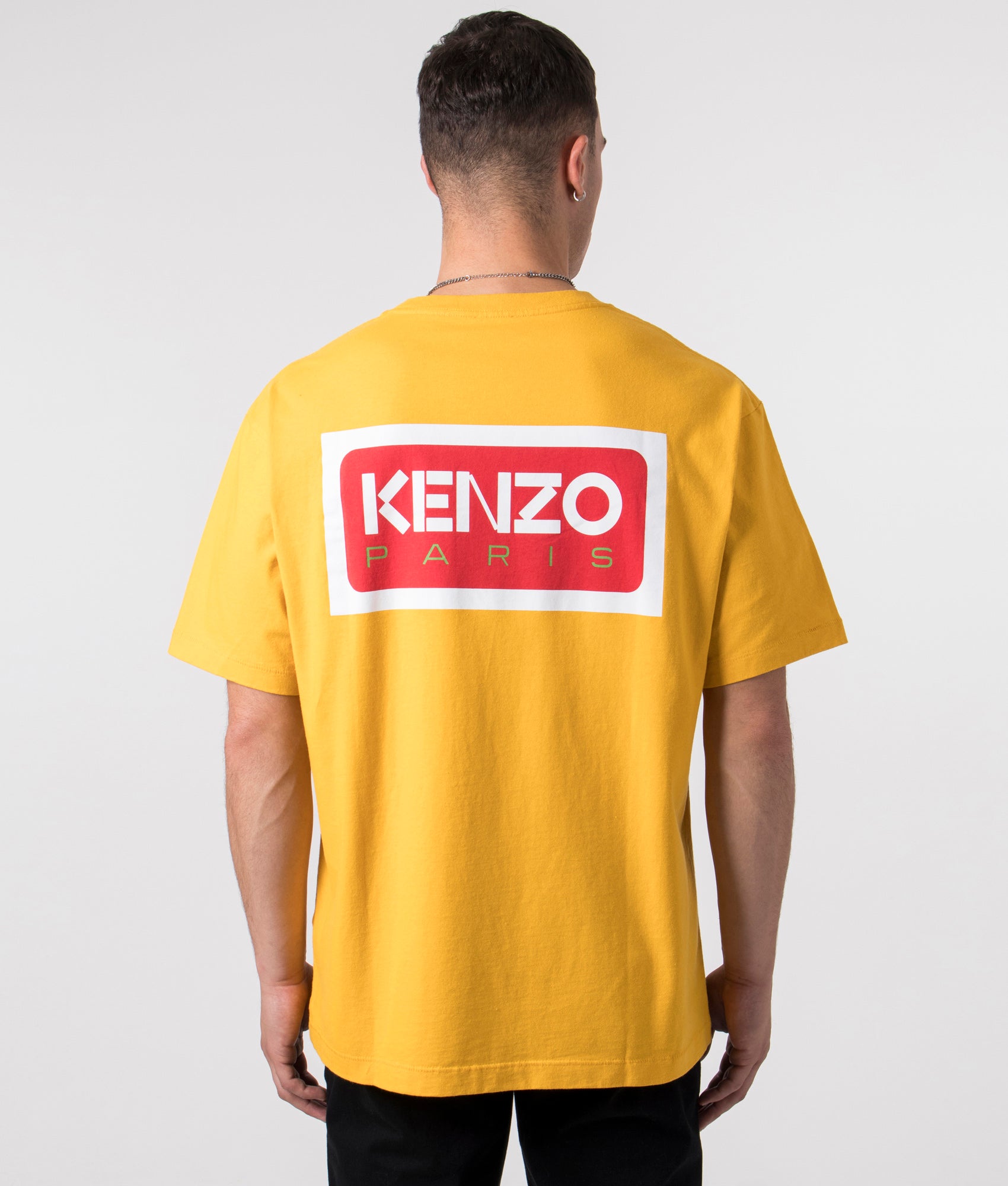 KENZO Mens Oversized KENZO Paris Logo T-Shirt - Colour: 40 Golden Yellow - Size: Large