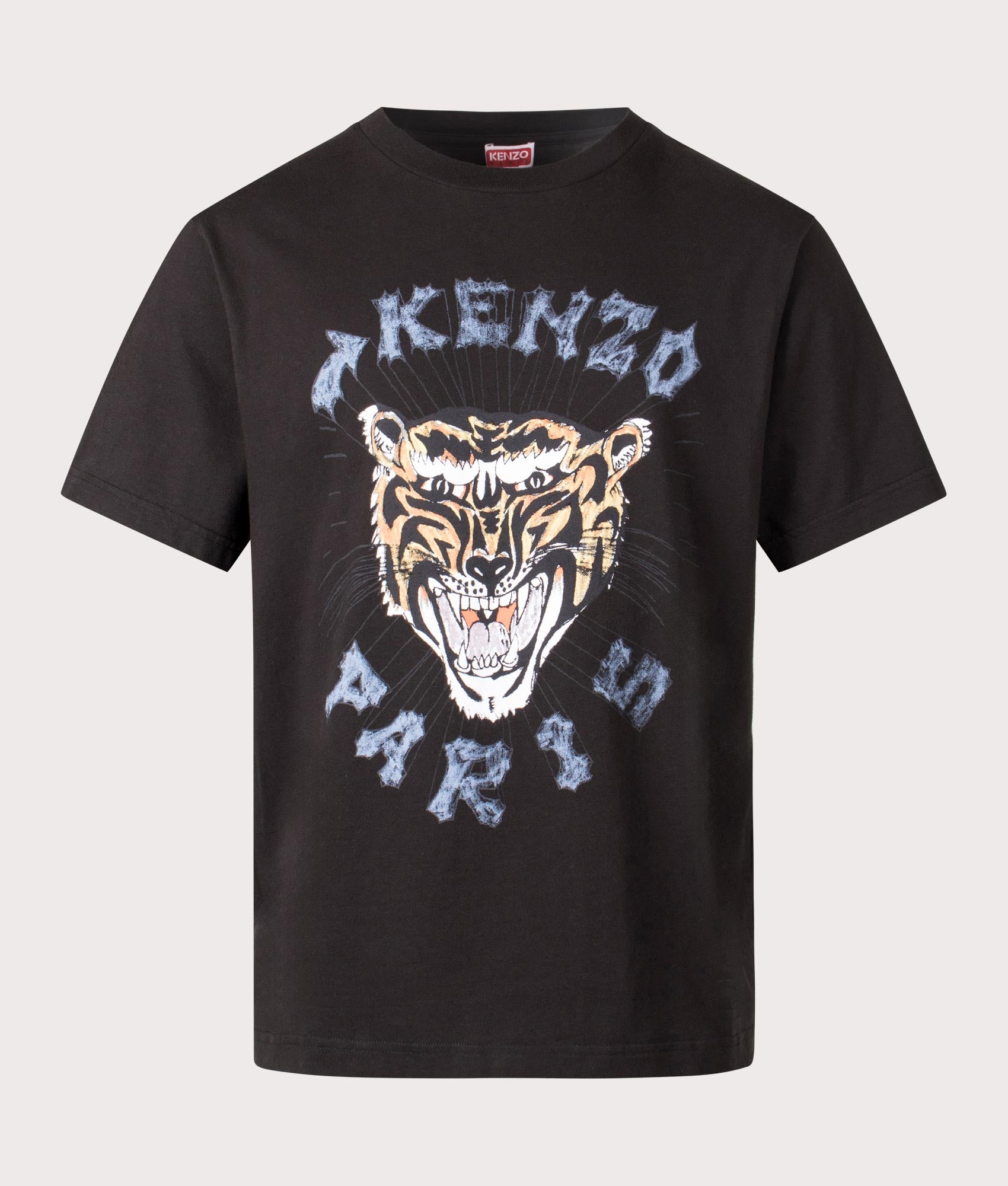 KENZO Mens Oversized Drawn Varsity T-Shirt - Colour: 99J Black - Size: Small