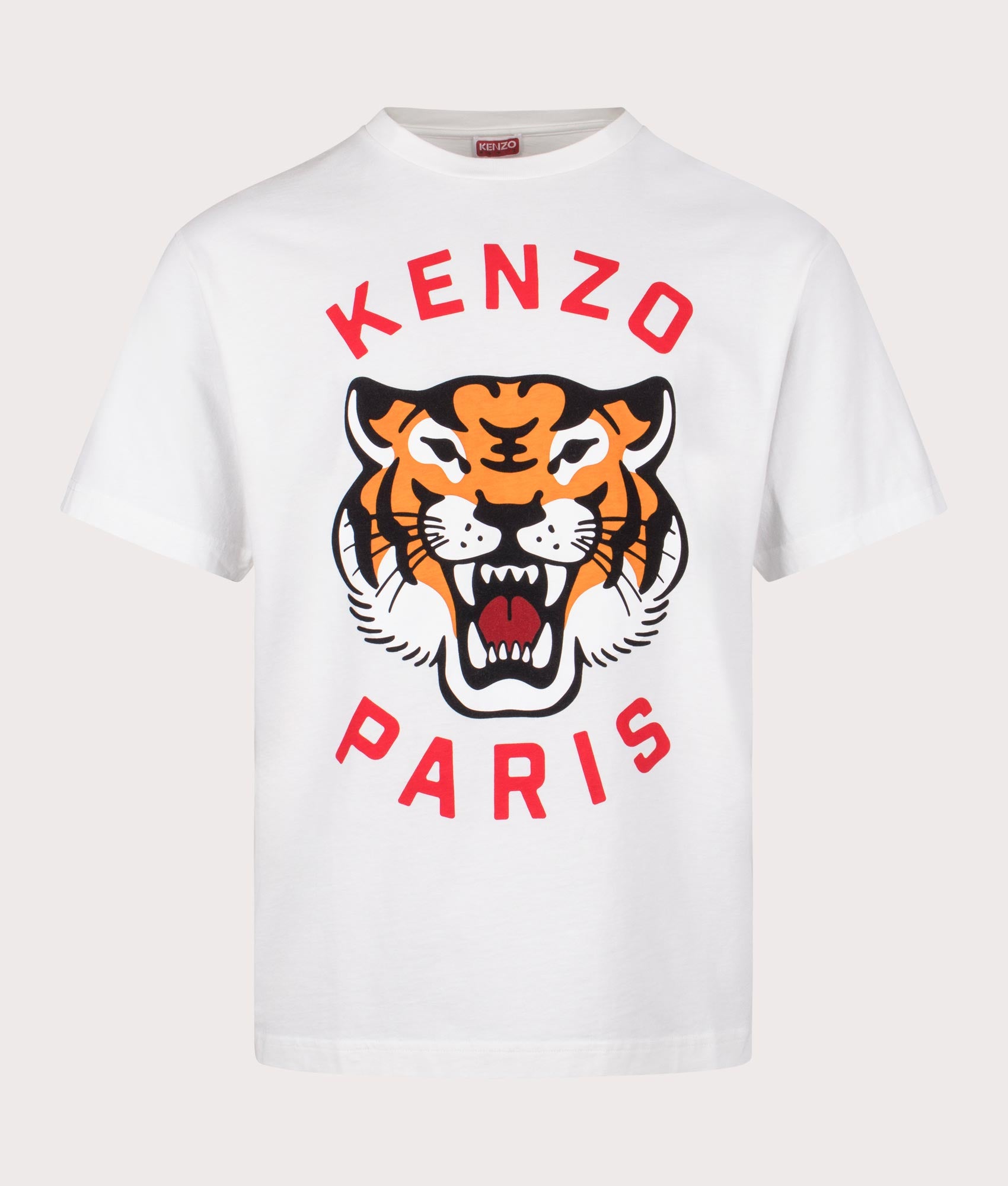 KENZO Mens Oversized Lucky Tiger T-Shirt - Colour: 02 Off White - Size: XXL