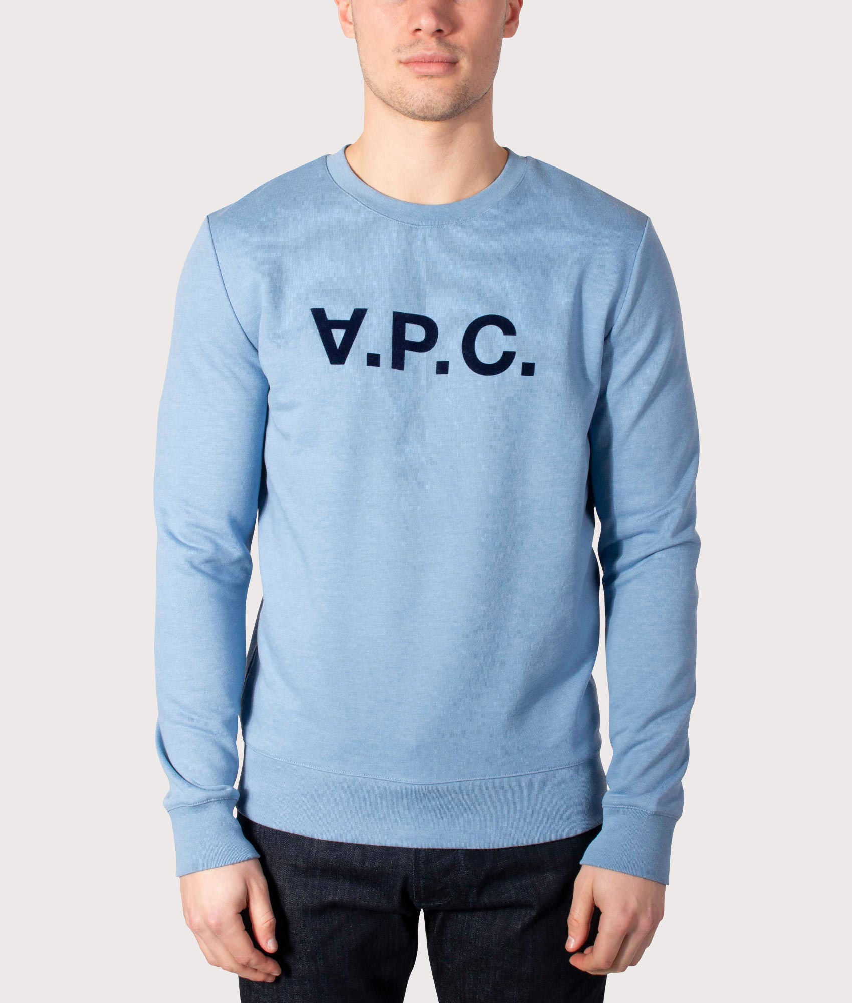 A.P.C. Mens Slim Fit VPC Combed Fleece Sweatshirt - Colour: PIC Bleu Acier - Size: XXL
